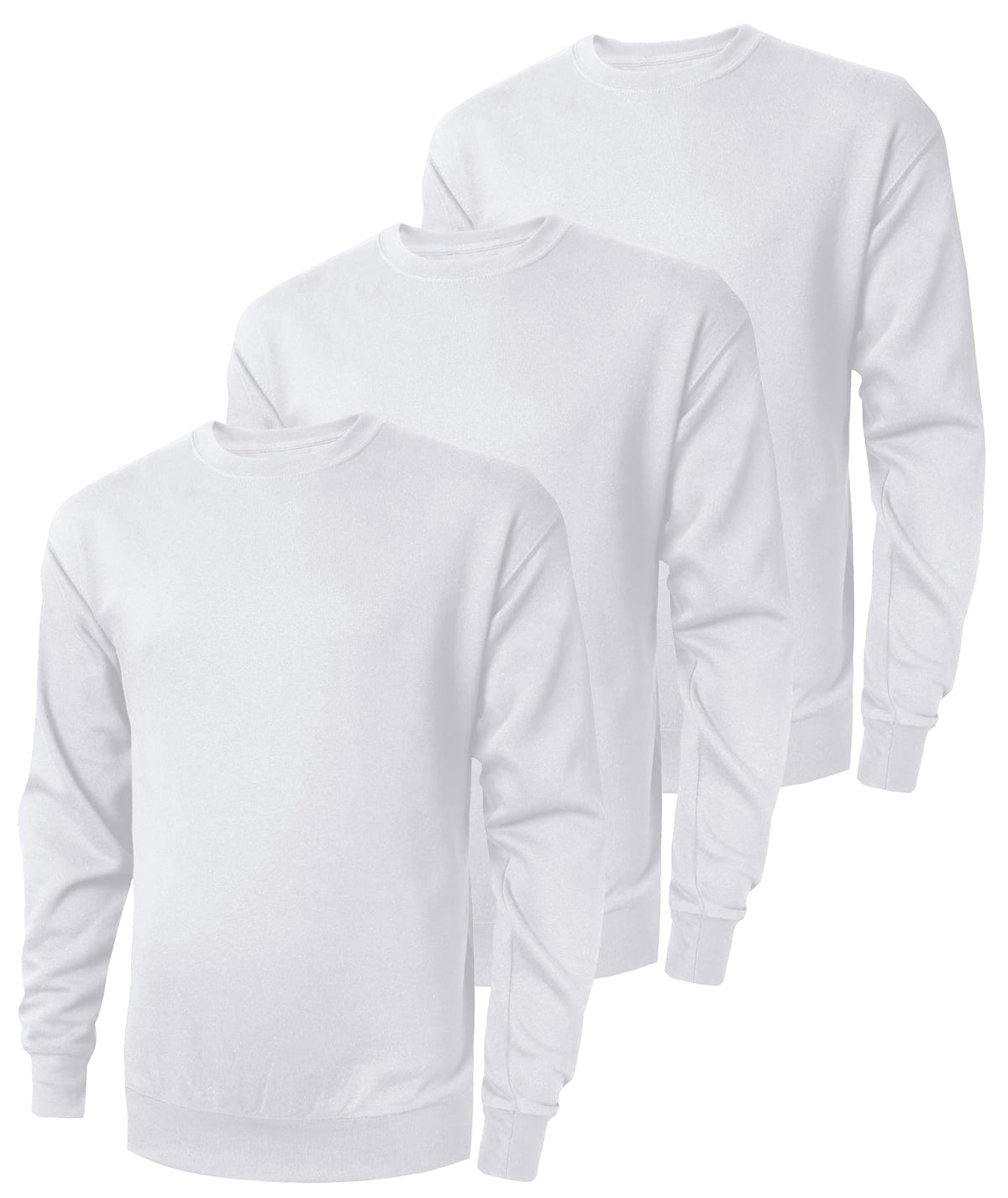 ZITY 3 Pack Men's Crewneck Sweatshirts Lightweight Long Sleeve Casual Pullover Moisture Wicking Sweatshirts for Men