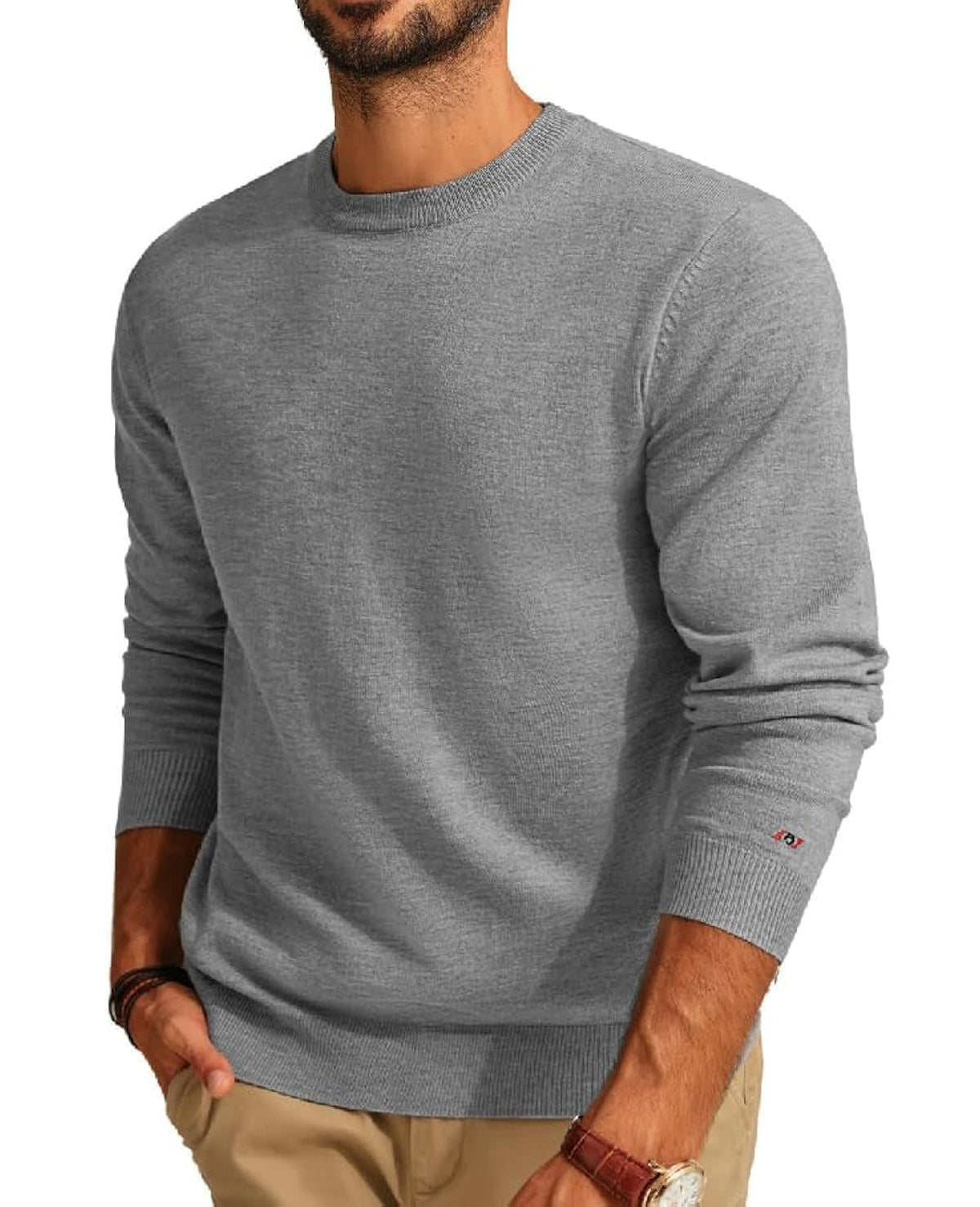 PJ PAUL JONES Men's Sweaters Crewneck Basic Lightweight Wool Blend Knitted Pullover Long Sleeve Shirts for Men
