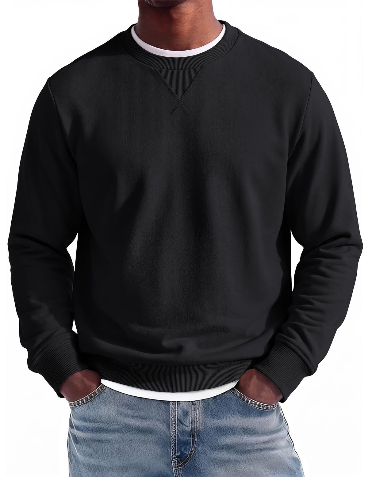 COOFANDY Mens Crewneck Sweatshirt Lightweight Casual Fall Winter Pullovers