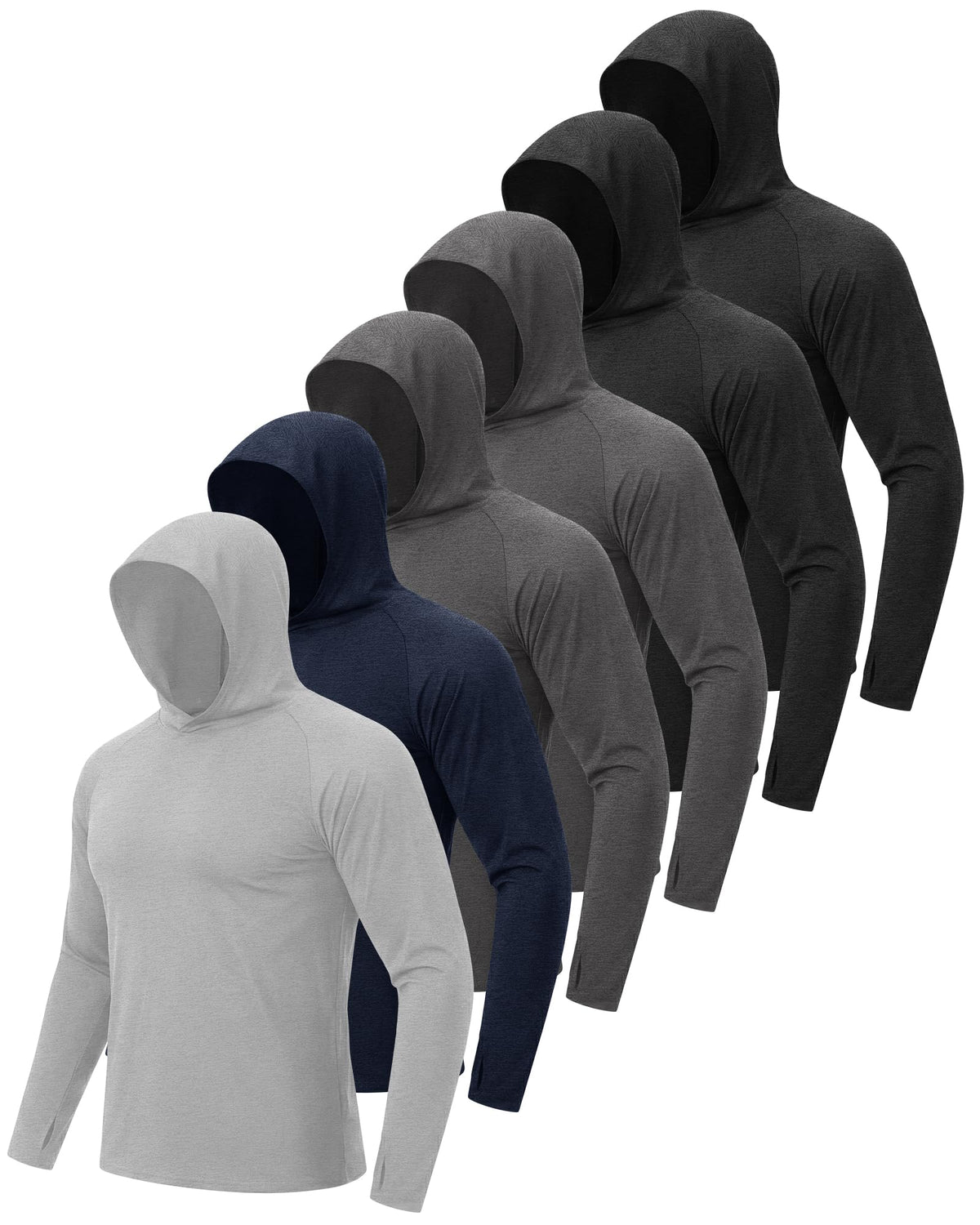 4 Pack Sun Hoodie for Men UV UPF 50+ Lightweight Fishing Shirts Rash Guard