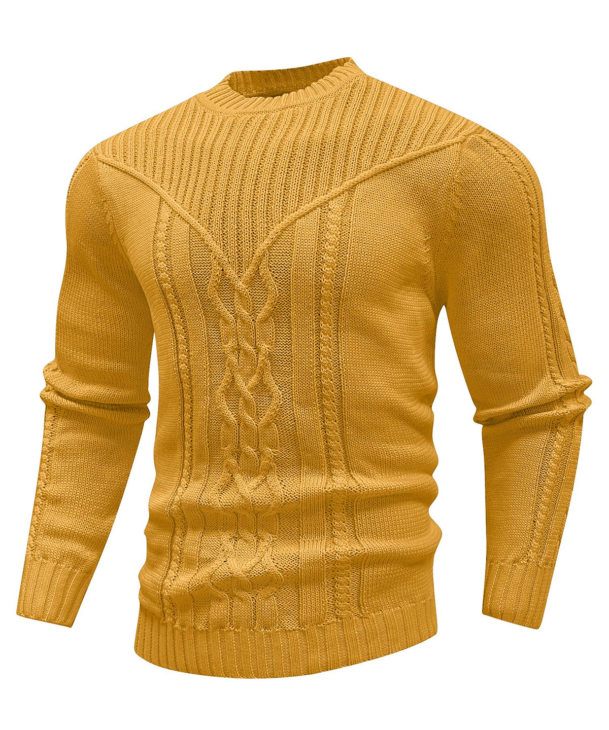 SAVKOOV Men's Pullover Long Sleeve Crewneck Knitted Sweater