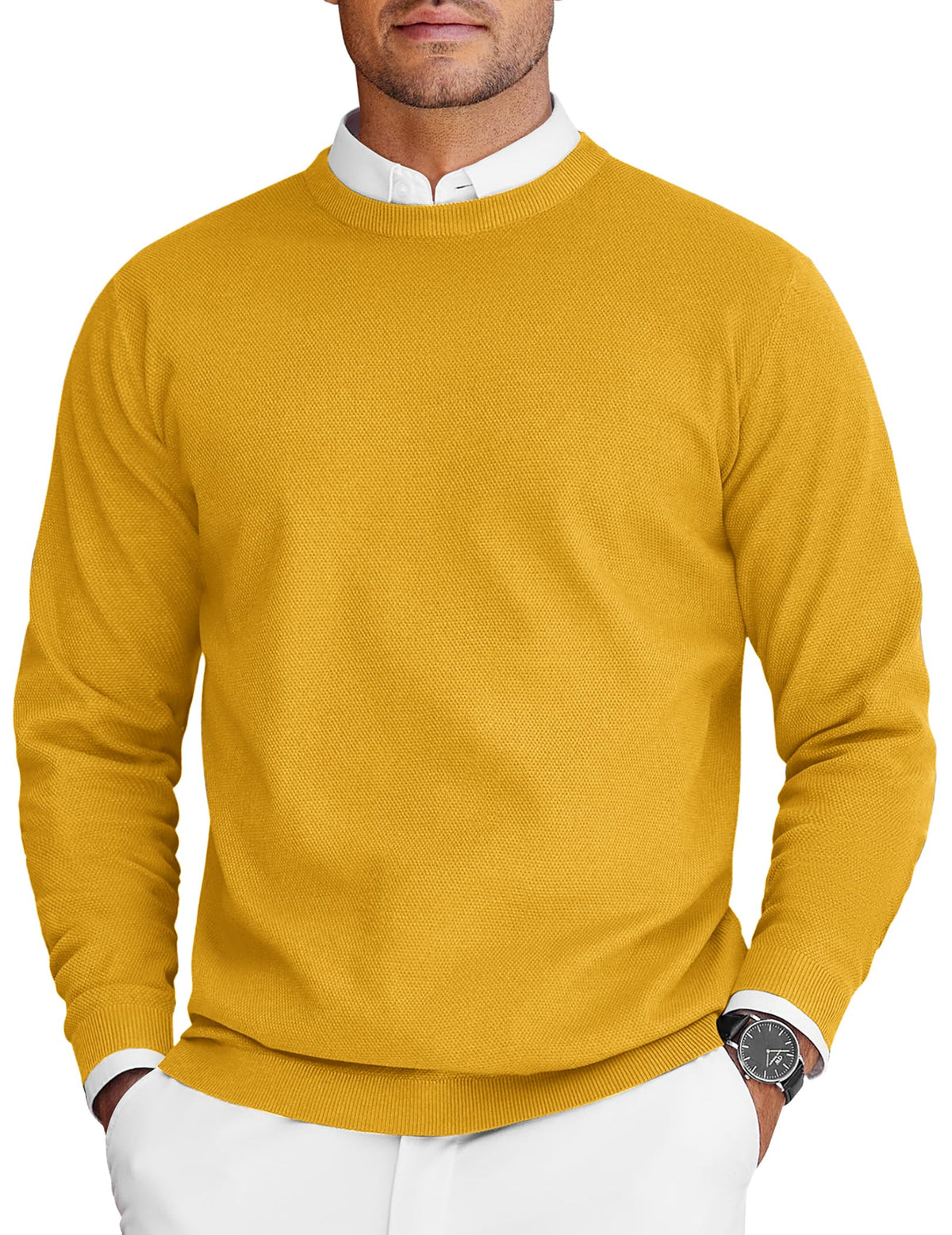 COOFANDY Mens Crew Neck Sweaters Long Sleeve Lightweight Pullover Sweater