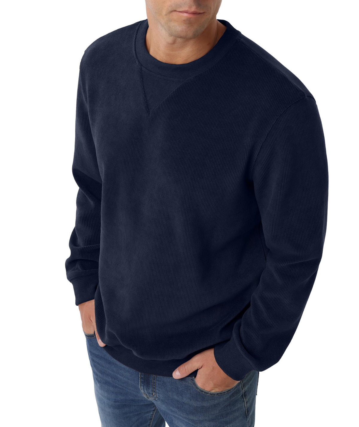 Sailwind Men's Corduroy Sweatshirt Casual Long Sleeve Crewneck Pullover Sweatshirts