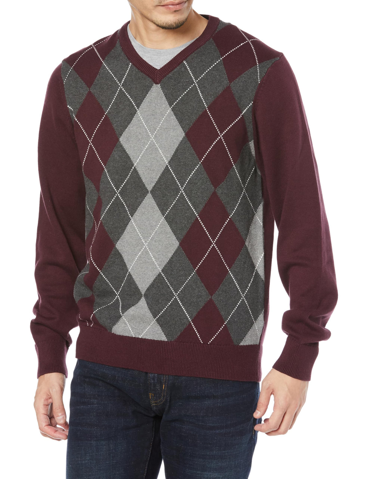Amazon Essentials Men's Regular Fit Cotton V-Neck Pullover Sweater (Available in Big & Tall)