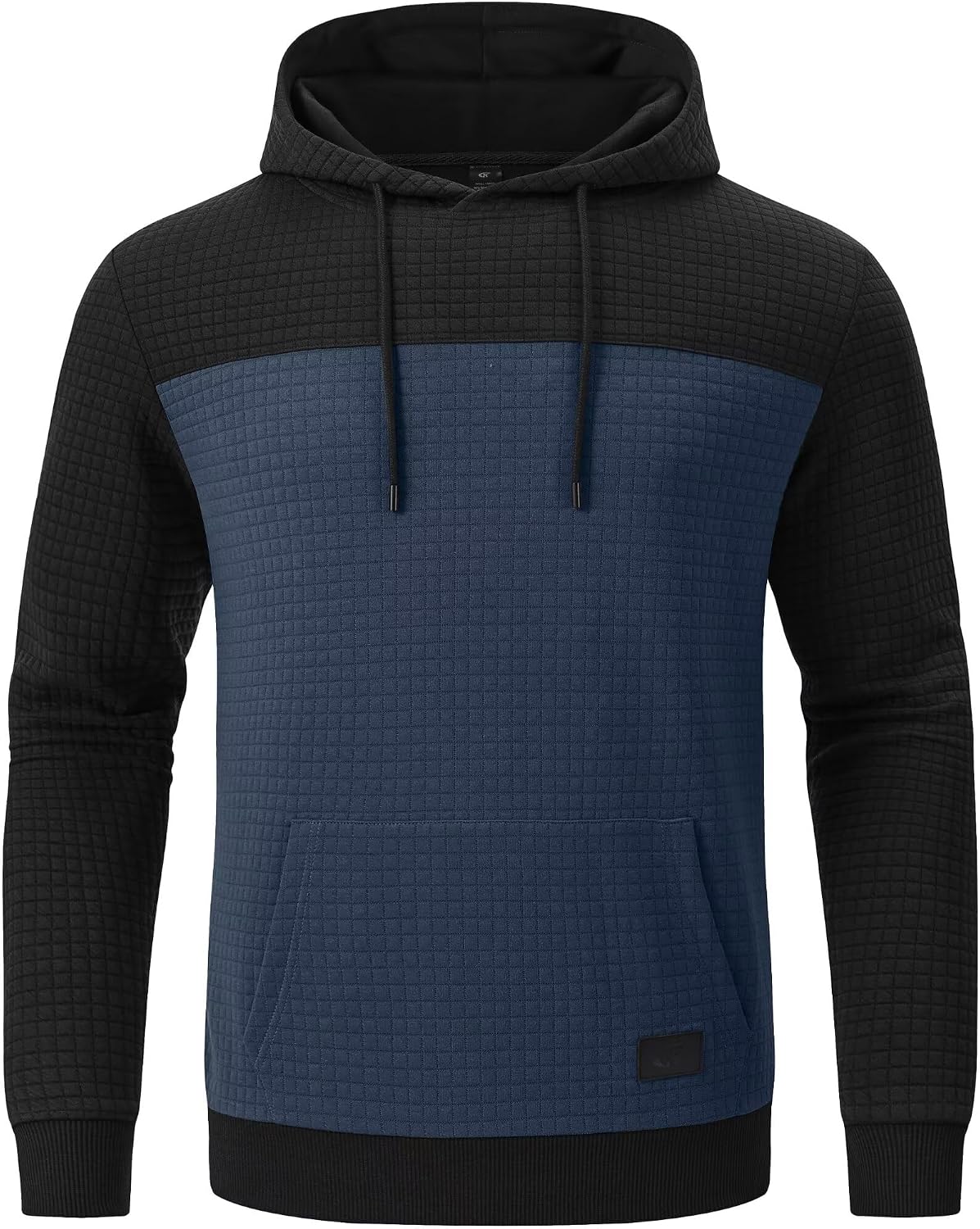 Yundobop Men's Pullover Hoodies Plaid Jacquard with Kangaroo Pocket