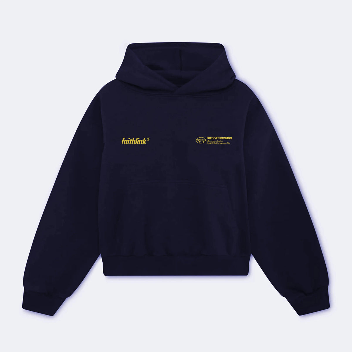 Faith Link Co. - Forgiven Hoodie - 100% Premium Cotton, Message-Driven and Scripture-Based Design (Ephesians 1:7) Menswear Graphic Graphic Hoodies Graphichoodie