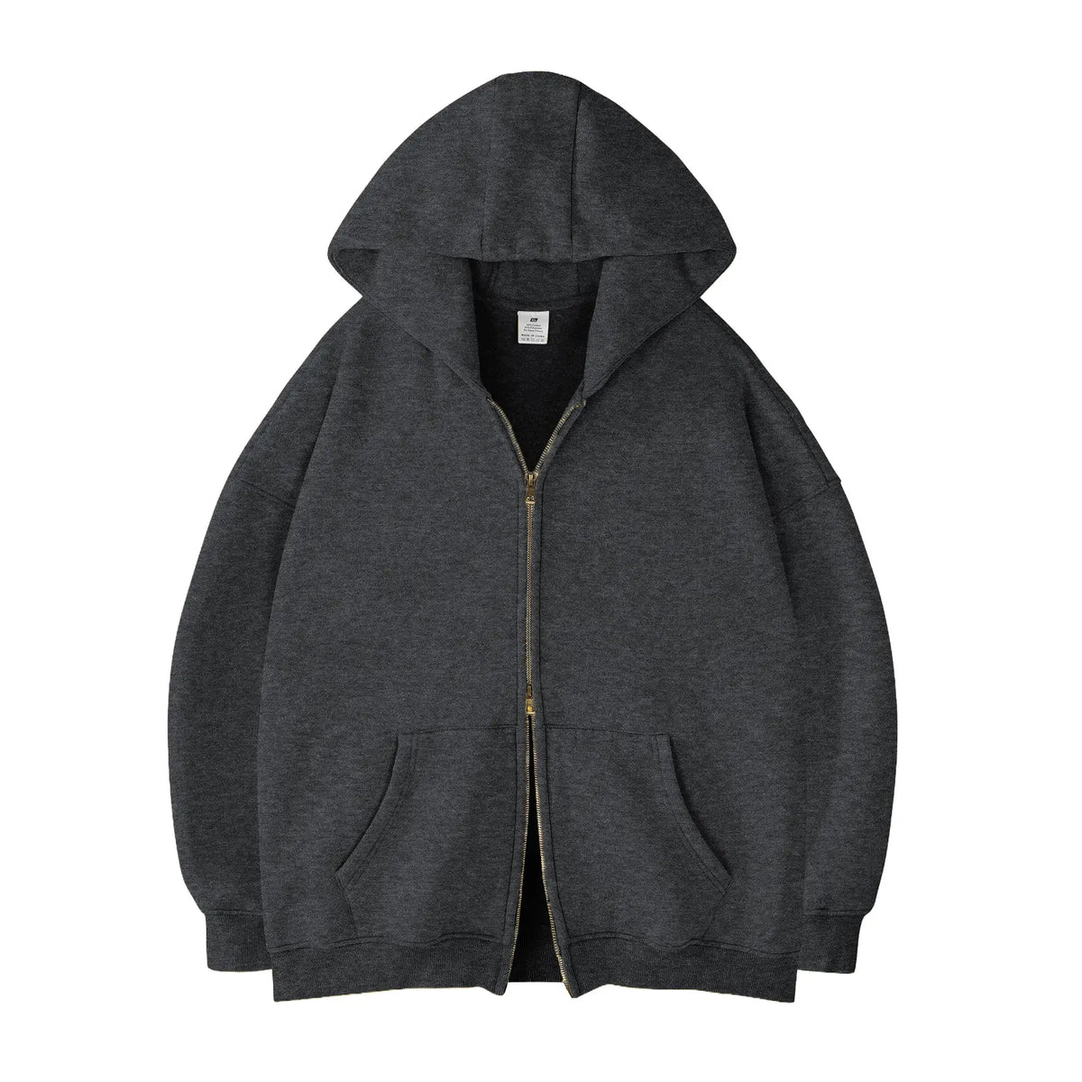 FAIABLE Unisex Oversized Zip-Up Hoodie in Acid Wash Heavyweight Cotton Fleece with Oversized Pockets & Stretch Ribbed Cuffs for Men & Women Casual Sweatshirt