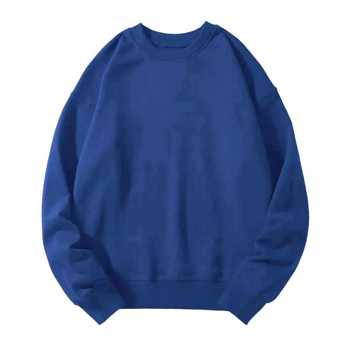 Women's Korean Style Fleece Crewneck Sweatshirt - Soft Cotton-Polyester Blend Oversized Long Sleeve Pullover, Women's Fashion Streetwear Clothing, Basic Everyday Comfy Stylish Plain Top, Back To School Jeans Match Piece, Clothes