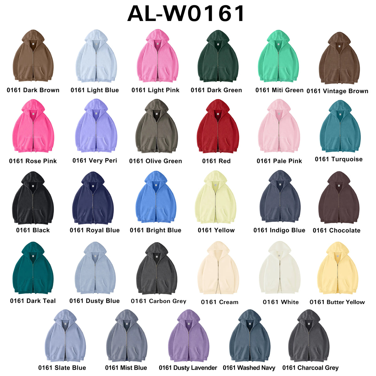 FAIABLE Unisex Oversized Zip-Up Hoodie in Acid Wash Heavyweight Cotton Fleece with Oversized Pockets & Stretch Ribbed Cuffs for Men & Women Casual Sweatshirt