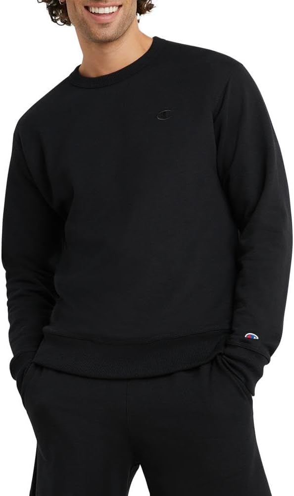 Champion Men's Men's Crewneck Fleece Sweatshirt, Standard Fit, Midweight, C Logo, Available in Regular and Big & Tall