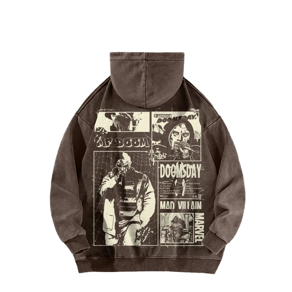 Acid Wash Hoodie, 90s hip-hop street style hoodie,suitable for rappers and retro music lovers, streetwear fashion