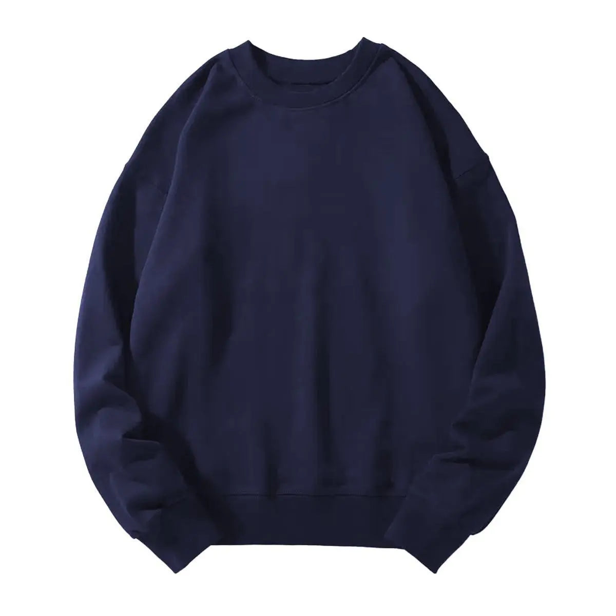 Women's Korean Style Fleece Crewneck Sweatshirt - Soft Cotton-Polyester Blend Oversized Long Sleeve Pullover, Women's Fashion Streetwear Clothing, Basic Everyday Comfy Stylish Plain Top, Back To School Jeans Match Piece, Clothes