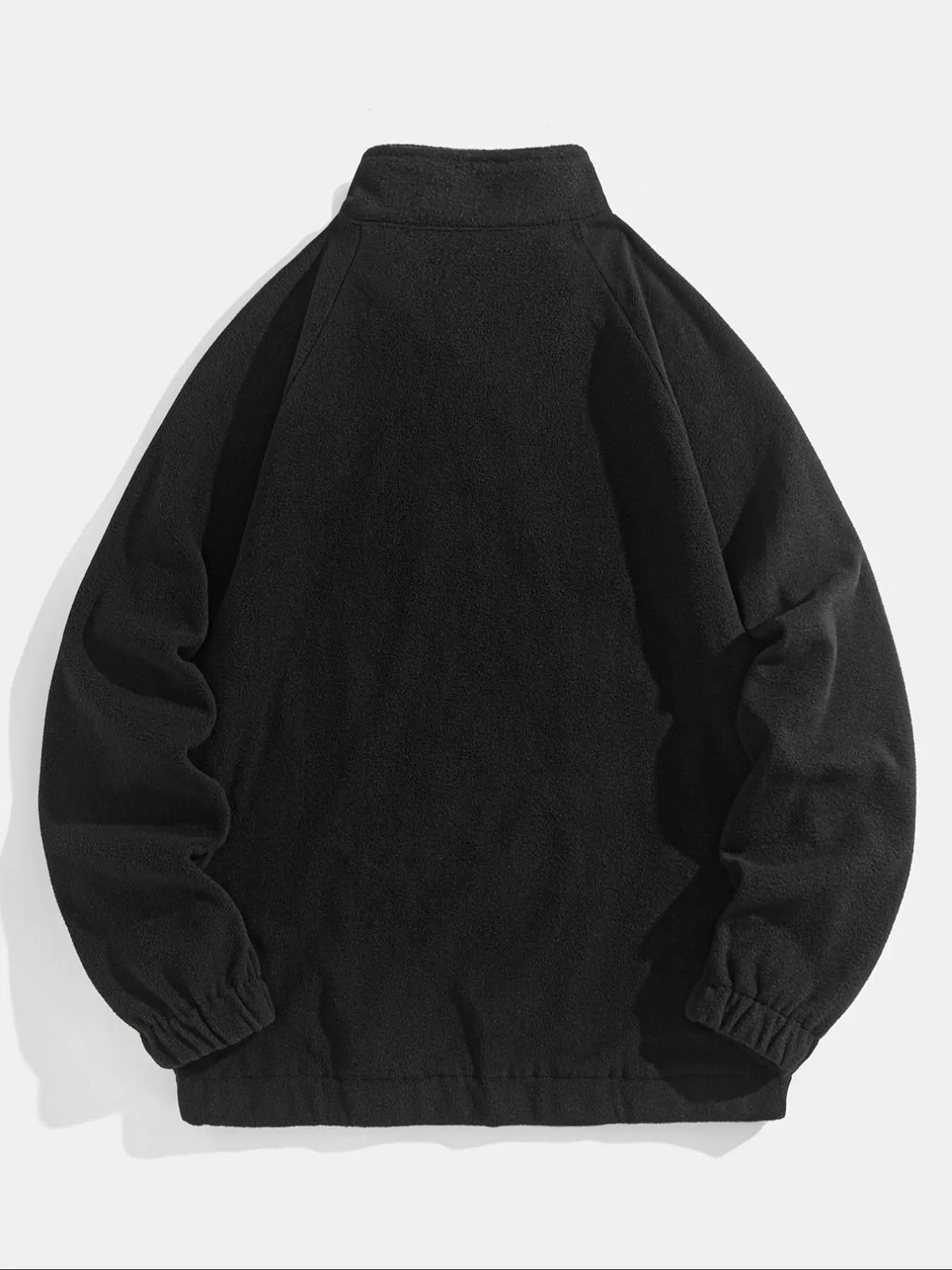 Men's Letter Embroidery Polar Fleece Quarter Zip Sweatshirt, Casual Regular Fit Raglan Sleeve Stand Collar Pullover for Fall & Winter, Fashion Men's Clothes for Daily Wear, Long Sleeve, Casual Style Sweatshirt, Menswear, Tops