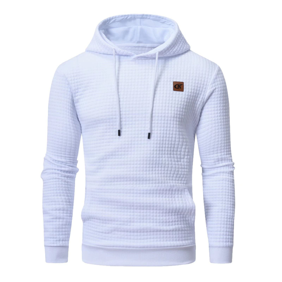 Yundobop Men's Pullover Hoodies Plaid Jacquard with Kangaroo Pocket