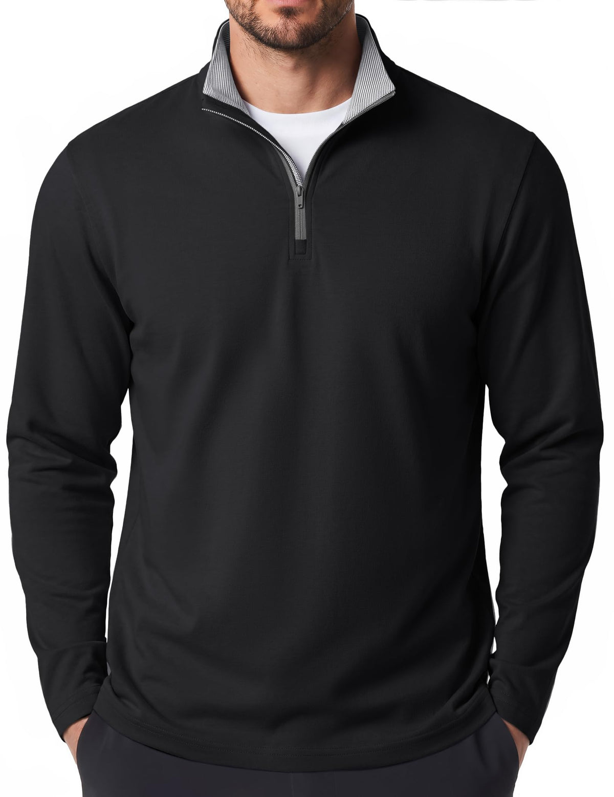COOFANDY Mens Quarter Zip Pullover Golf Shirts Casual Mock Neck Sweatshirt
