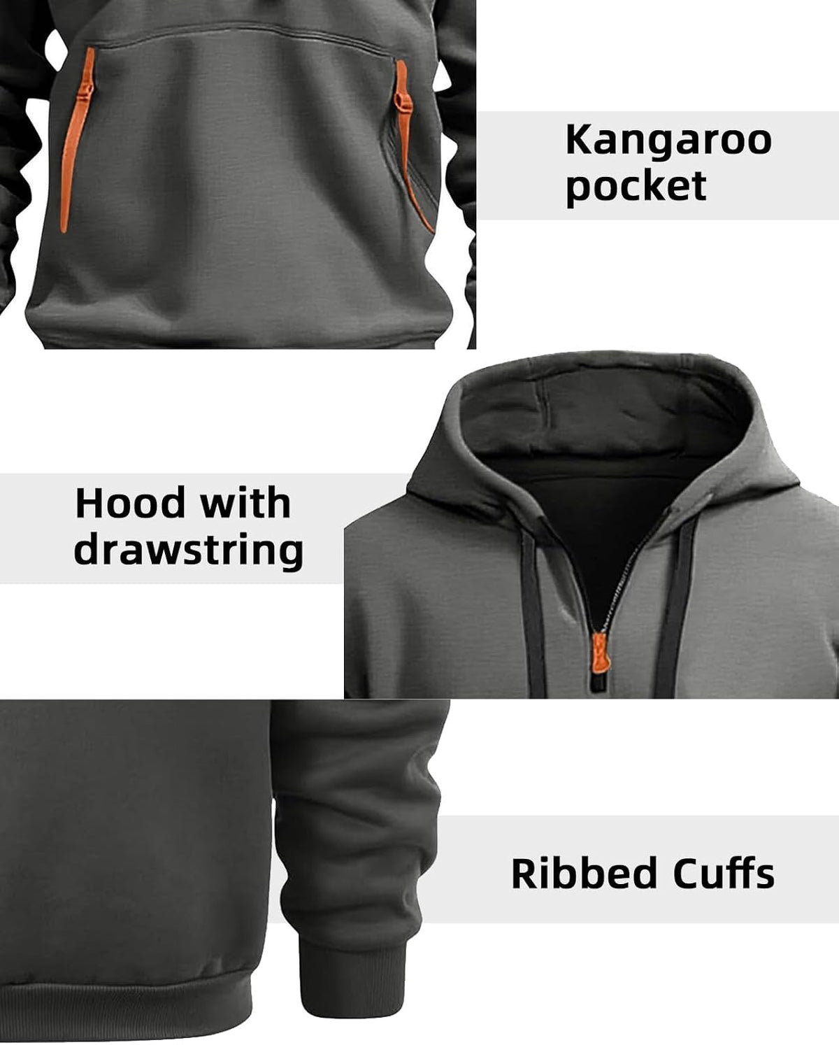 whox Tactical Hoodies For Men Quater Zip Up Pullover Sweatshirt Casual Workout Mens Hoodies with Pockets