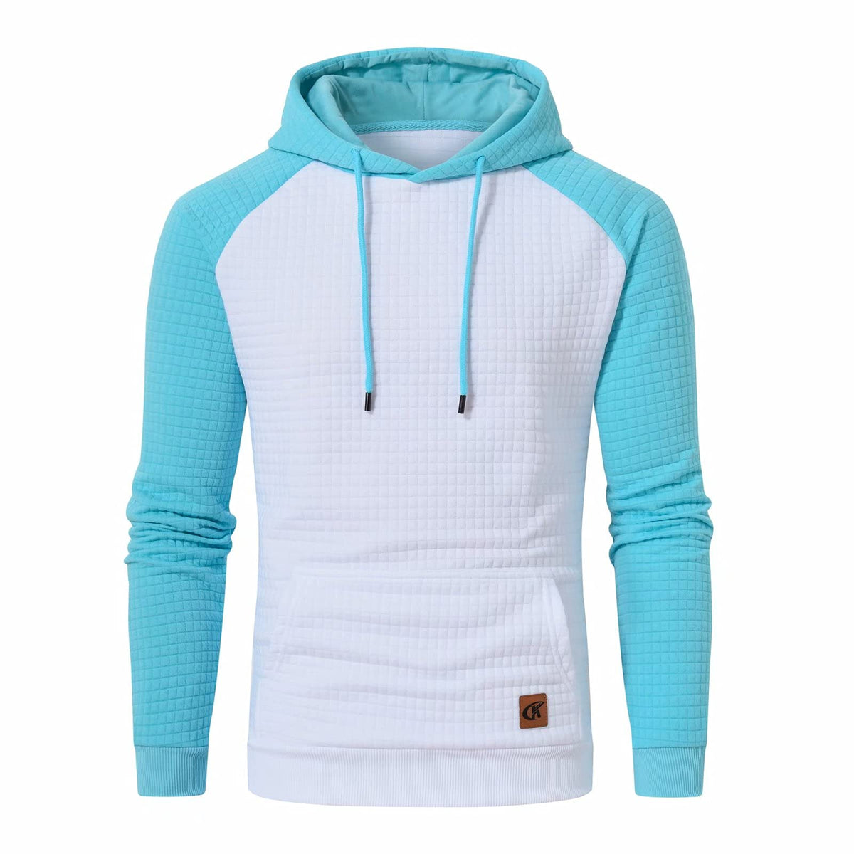 Yundobop Men's Pullover Hoodies Plaid Jacquard with Kangaroo Pocket