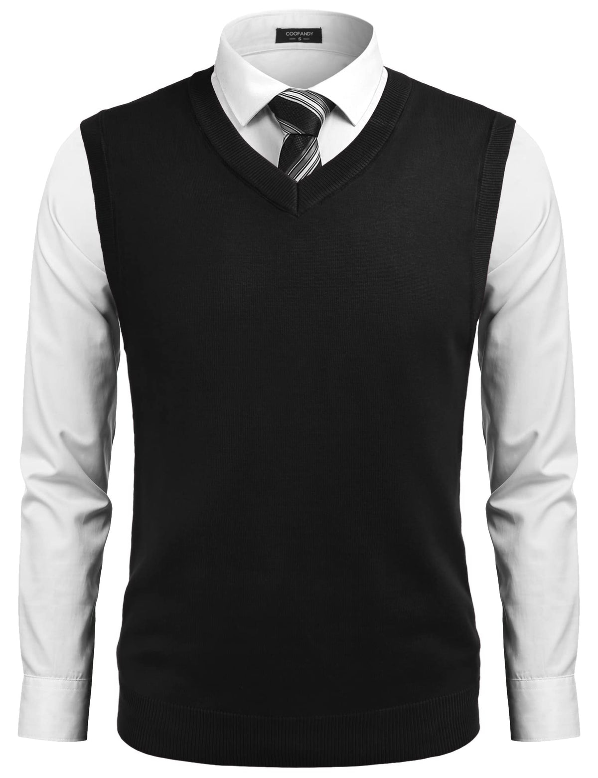 COOFANDY Men's Sleeveless V Neck Pullover Sweater Argyle Knit Vest Sweaters