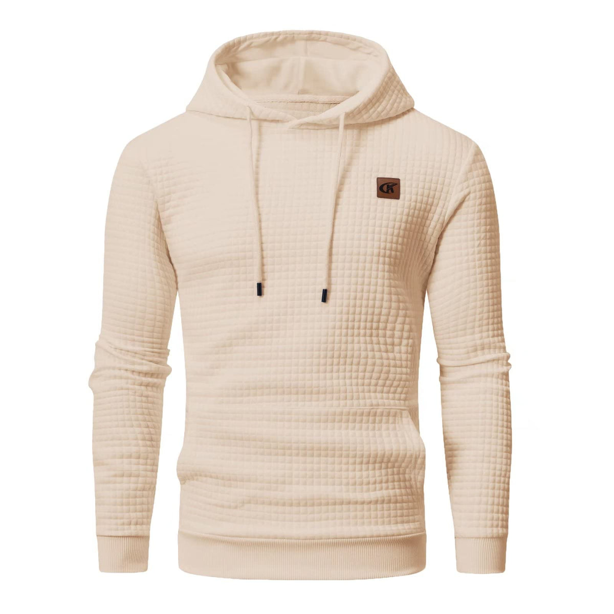 Yundobop Men's Pullover Hoodies Plaid Jacquard with Kangaroo Pocket