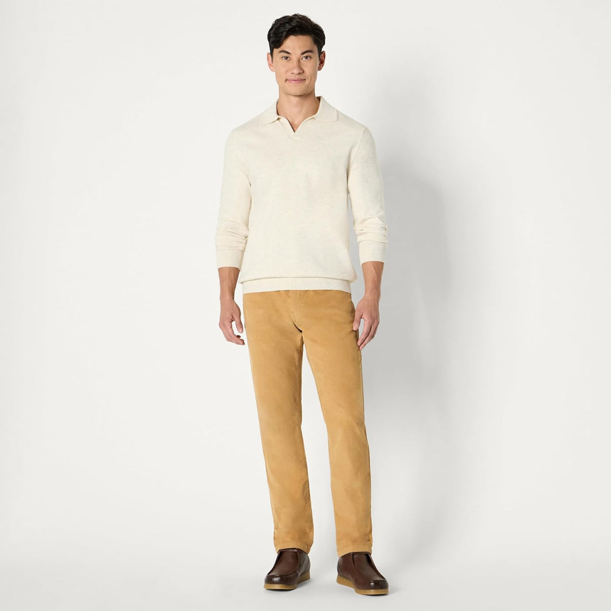 Amazon Essentials Men's Long Sleeve Regular-Fit Knit Polo Sweater