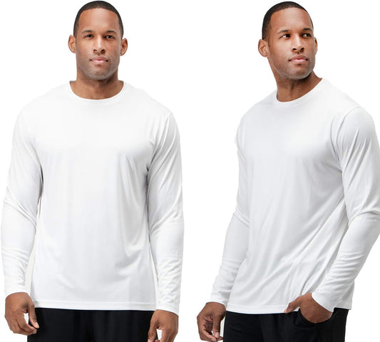 DEVOPS Men's 2-Pack Athletic UPF 50+ Long Sleeves Shirts OR 10" Mesh Shorts