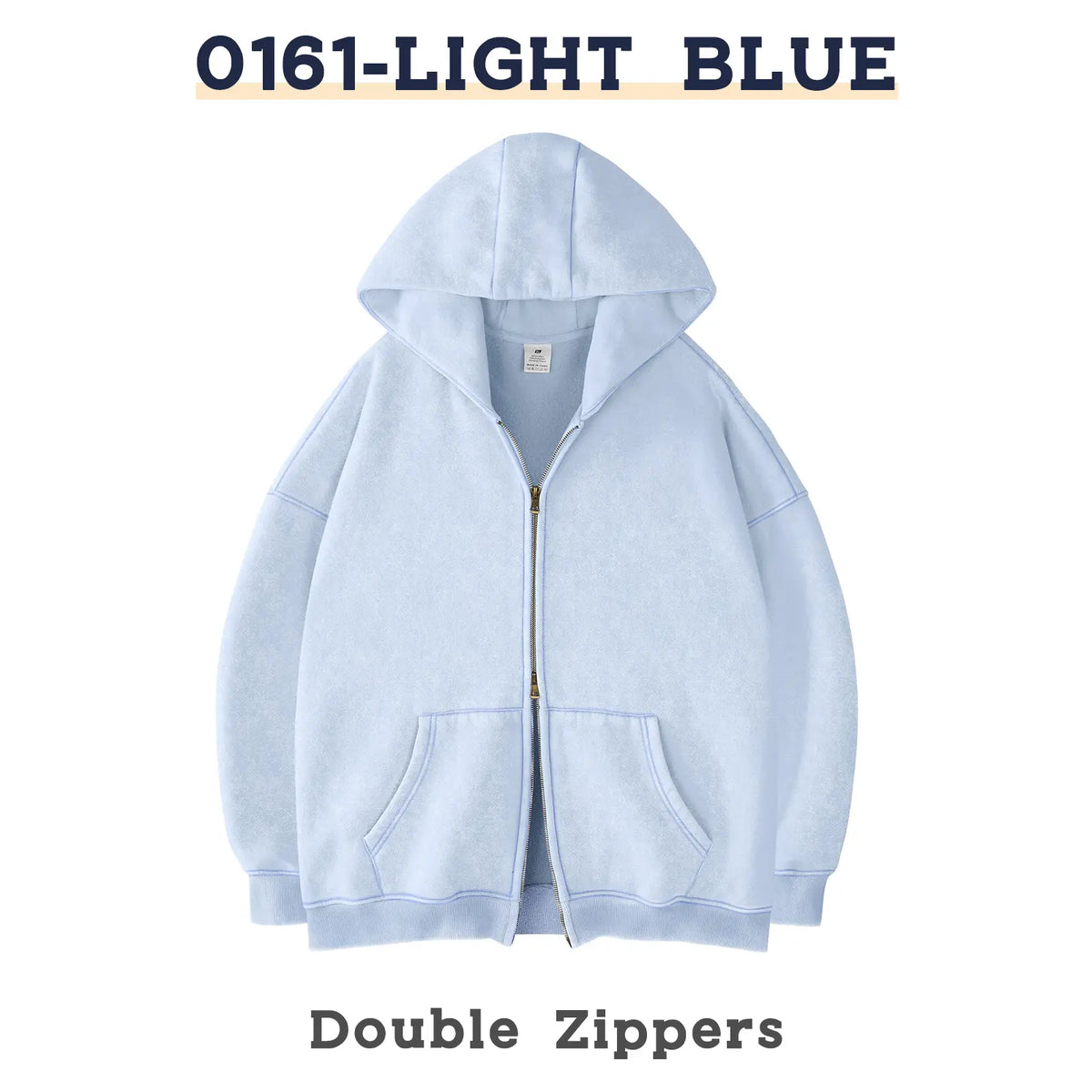 FAIABLE Unisex Oversized Zip-Up Hoodie in Acid Wash Heavyweight Cotton Fleece with Oversized Pockets & Stretch Ribbed Cuffs for Men & Women Casual Sweatshirt