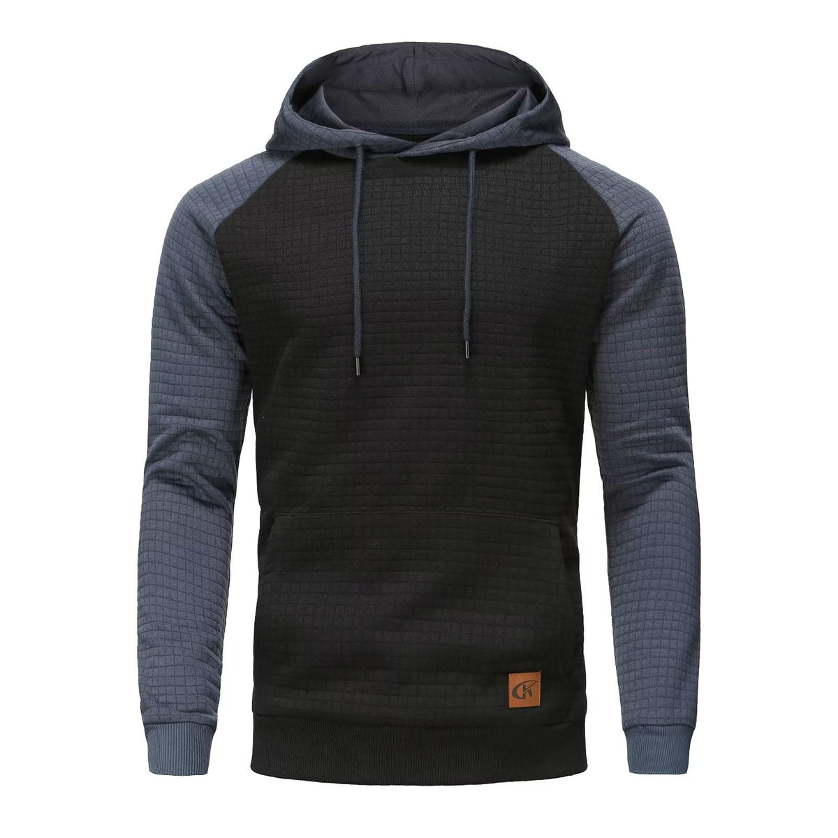 Yundobop Men's Pullover Hoodies Plaid Jacquard with Kangaroo Pocket