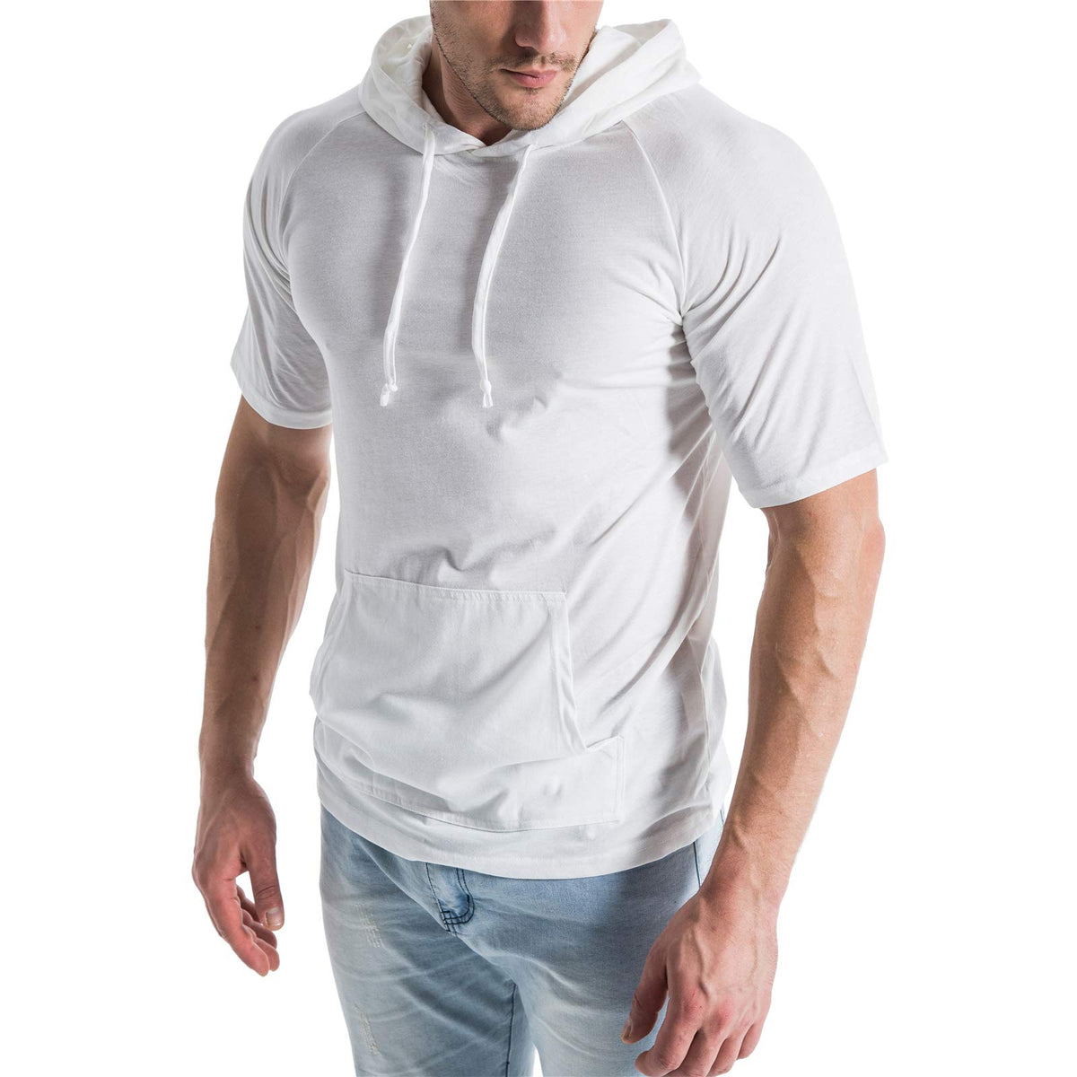 SIR7 Men's Gym Workout Active Long Sleeve Pullover Lightweight Hoodie Casual Hooded Sweatshirts