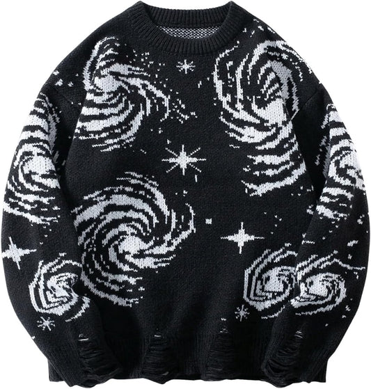 BEAUDRM Men's 2026 Halloween Sweaters Grunge Goth Oversized Fall Sweaters