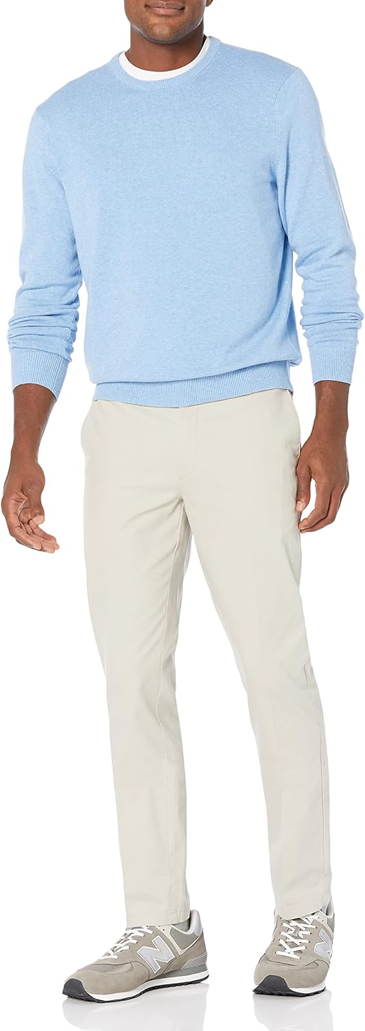 Amazon Essentials Men's Cable Knit Long-Sleeve Crewneck Sweater, 100% Cotton, Big & Tall Options Available