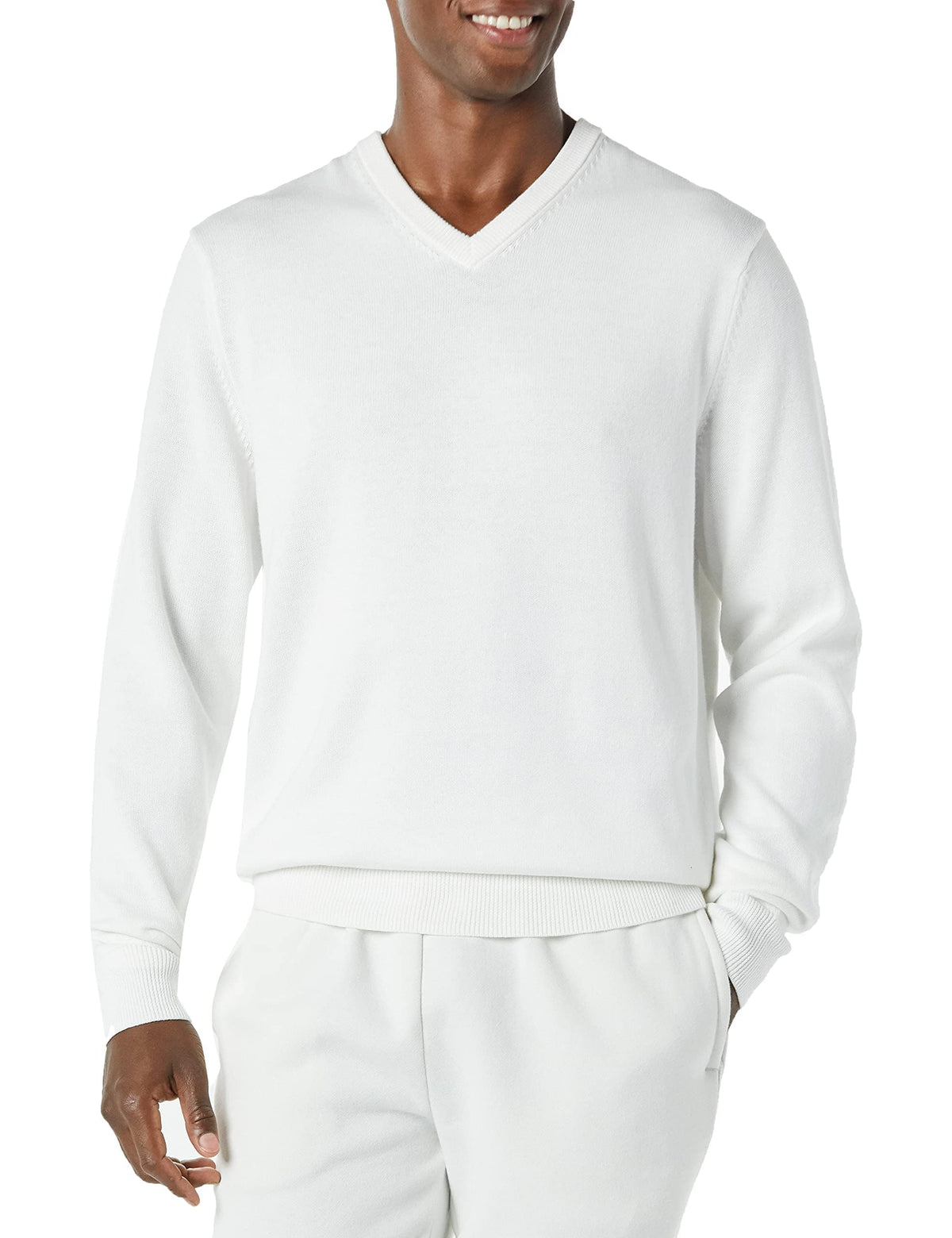 Amazon Essentials Men's Regular Fit Cotton V-Neck Pullover Sweater (Available in Big & Tall)