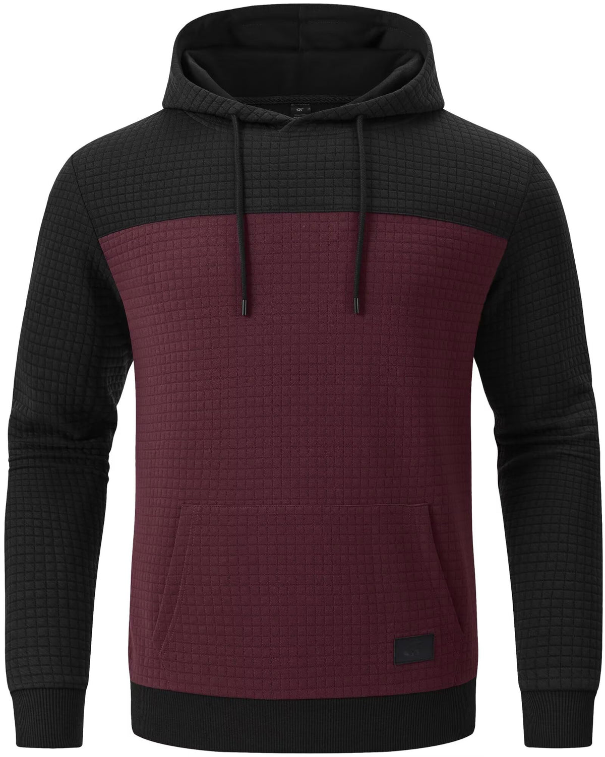 Yundobop Men's Pullover Hoodies Plaid Jacquard with Kangaroo Pocket