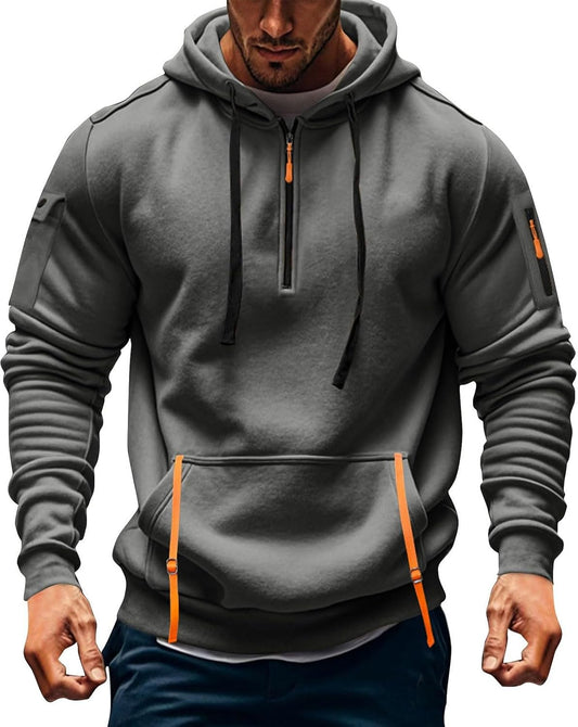 whox Tactical Hoodies For Men Quater Zip Up Pullover Sweatshirt Casual Workout Mens Hoodies with Pockets