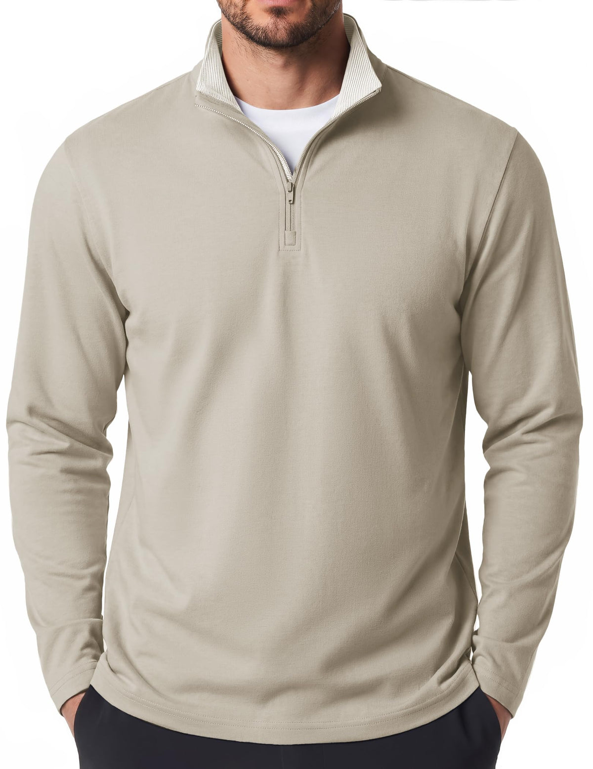COOFANDY Mens Quarter Zip Pullover Golf Shirts Casual Mock Neck Sweatshirt