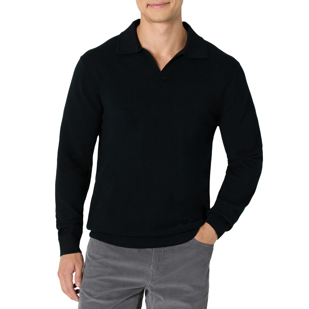 Amazon Essentials Men's Long Sleeve Regular-Fit Knit Polo Sweater