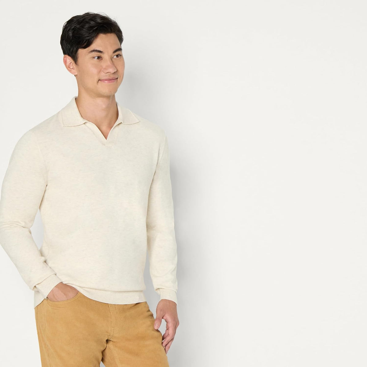 Amazon Essentials Men's Long Sleeve Regular-Fit Knit Polo Sweater