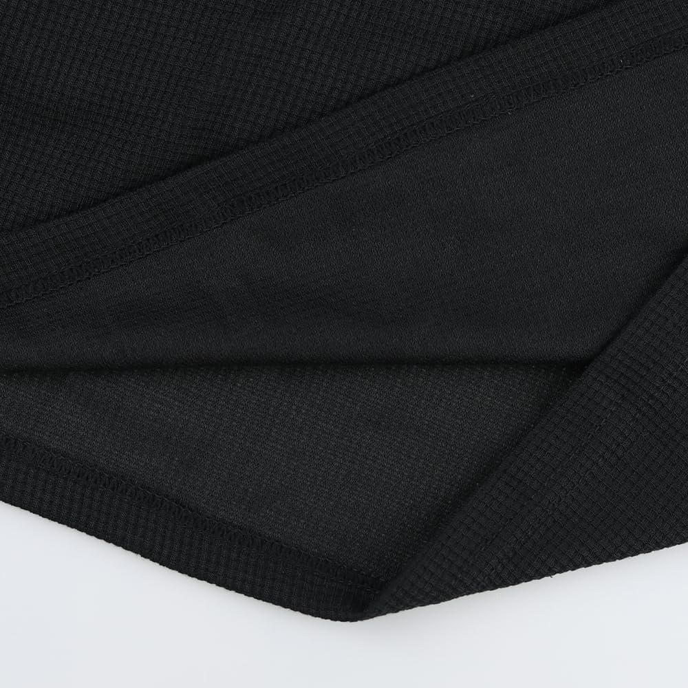 Men's Basic Long Sleeve Waffle Sweatshirt Loose Fit Workout Pullover
