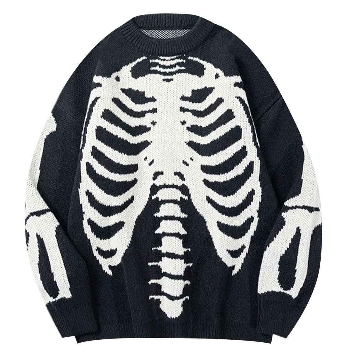 Yimoon Men Oversized Sweater Graphic Knit Jumper Unisex Crewneck Pullover