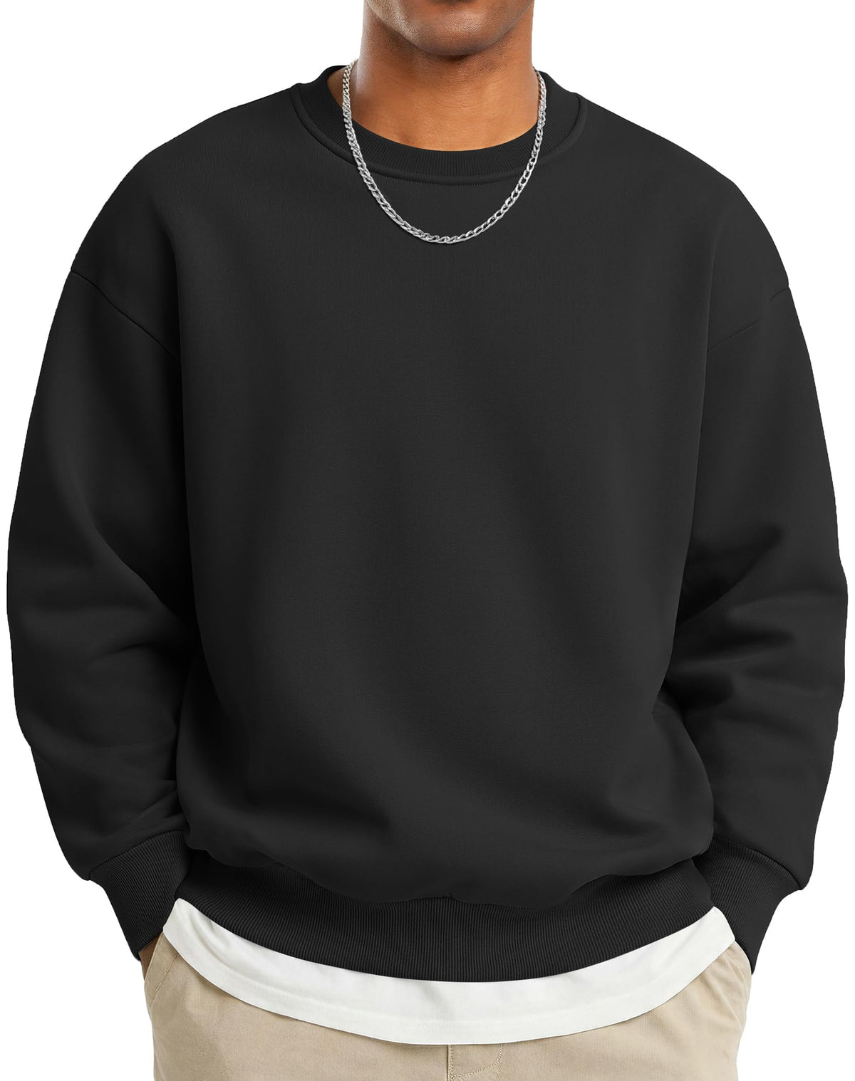 COOFANDY Men's Crewneck Sweatshirts Fleece Pullover Thermal Casual Shirt