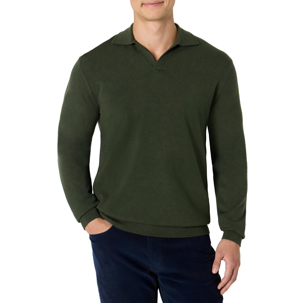 Amazon Essentials Men's Long Sleeve Regular-Fit Knit Polo Sweater