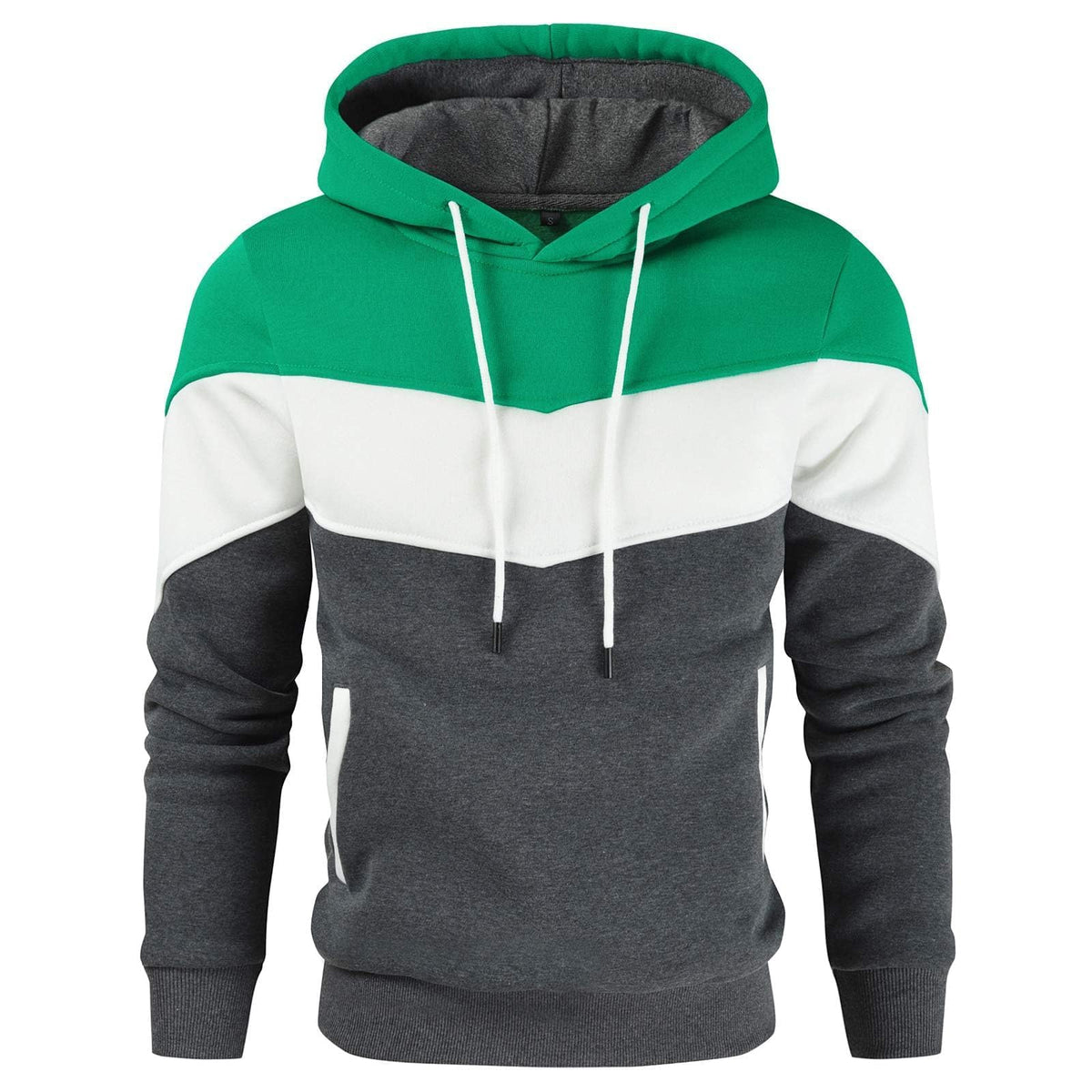 Gesean Men's Novelty Color Block Pullover Fleece Hoodie Casual Sweatshirt