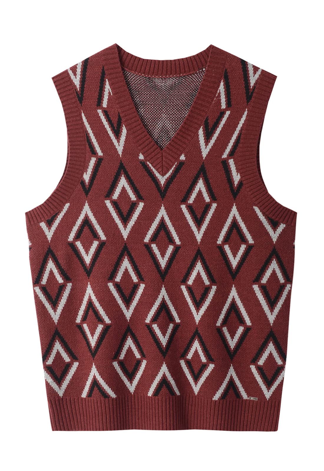 ZHILI Men's Merino Wool Blend V-Neck Sleeveless Pullover Sweater Vest