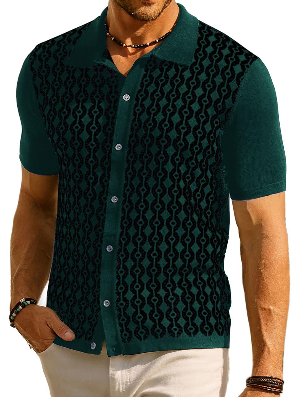PJ PAUL JONES Men's Contrast 70s Vintage Polo Shirts Short Sleeve Knitwear