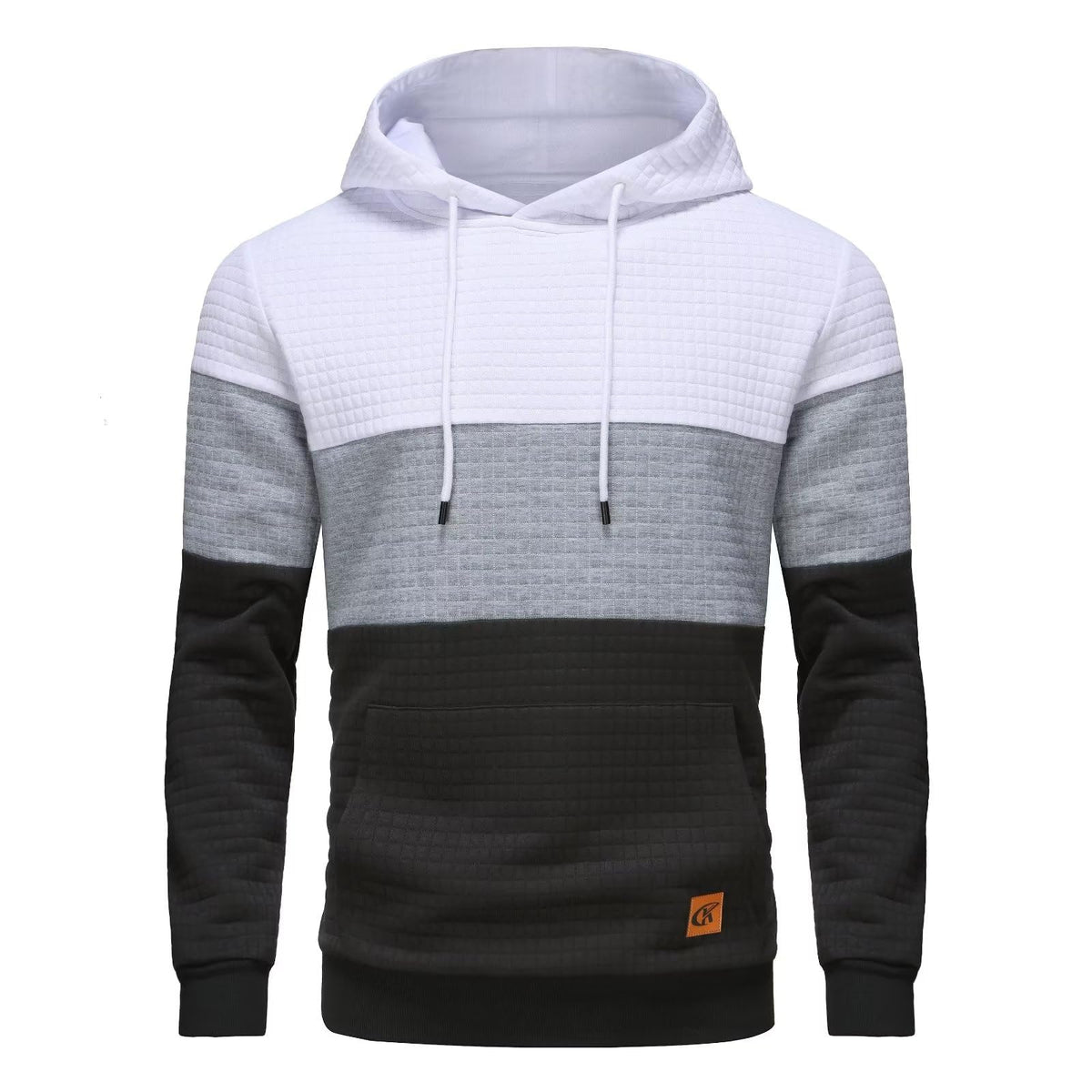 Yundobop Men's Pullover Hoodies Plaid Jacquard with Kangaroo Pocket