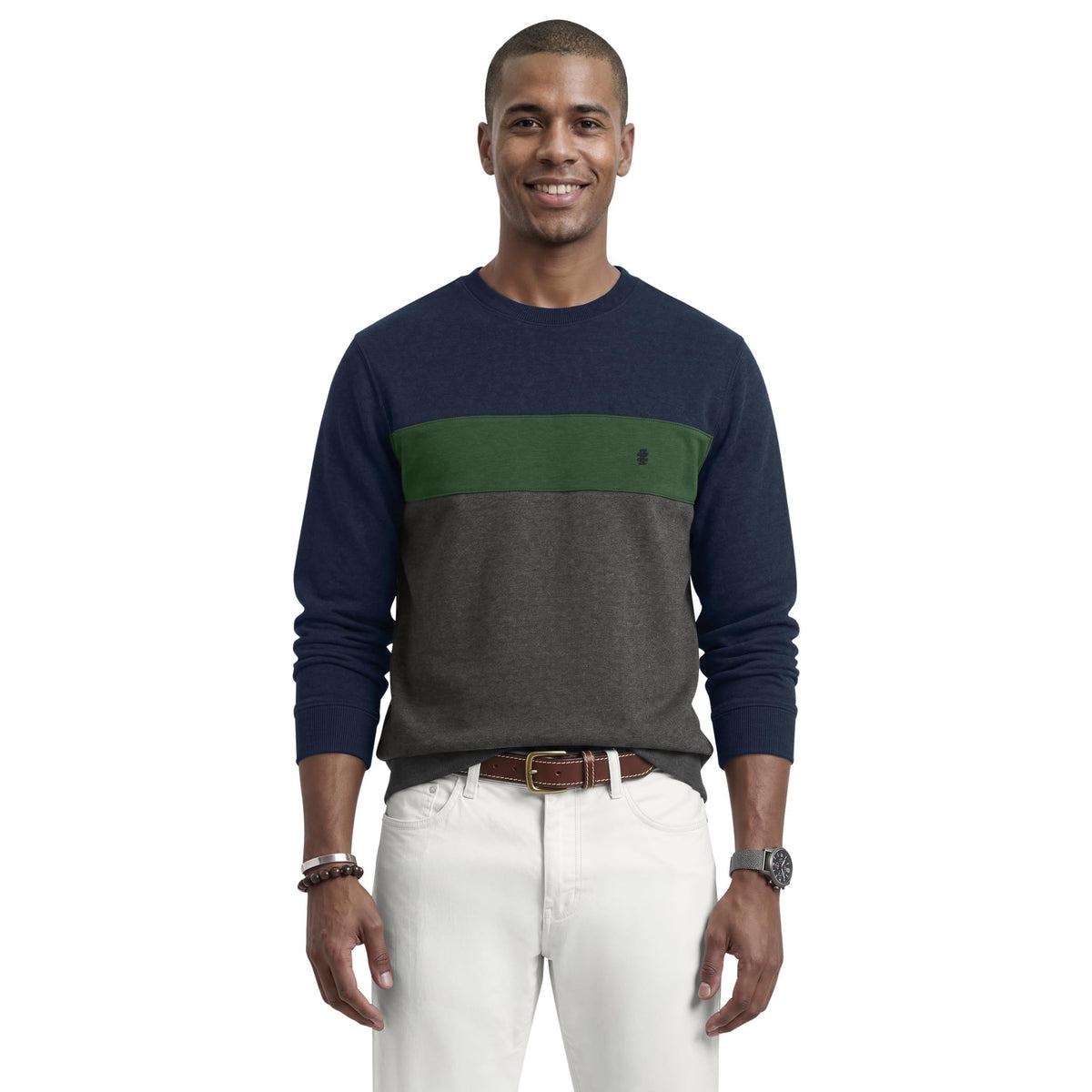 IZOD Men's Advantage Performance Crewneck Fleece Pullover Sweatshirt