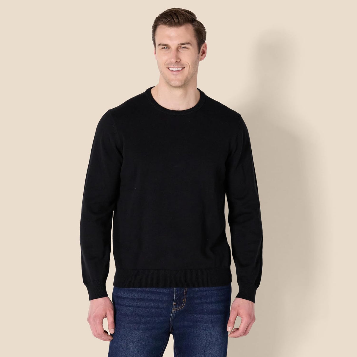 Amazon Essentials Men's Cable Knit Long-Sleeve Crewneck Sweater, 100% Cotton, Big & Tall Options Available