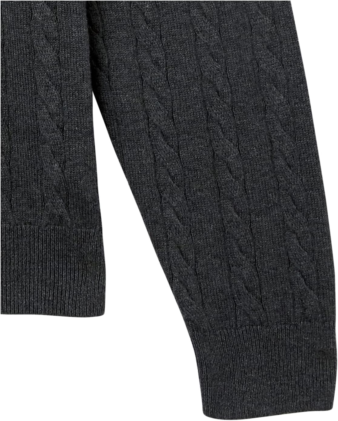 Amazon Essentials Men's Cable Knit Cotton Pullover Crewneck Sweater, Ribbed