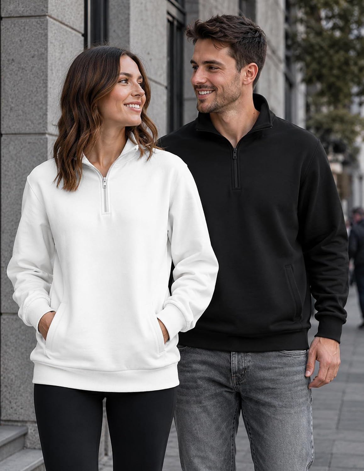 COOFANDY Mens Quarter Zip Pullover Sweatshirt Fleece Mock Neck with Pocket
