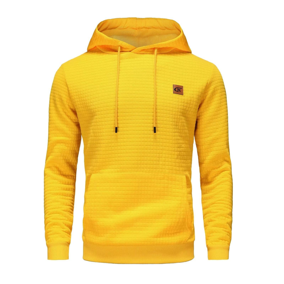 Yundobop Men's Pullover Hoodies Plaid Jacquard with Kangaroo Pocket