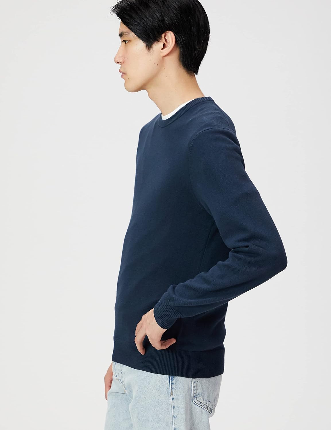 Amazon Essentials Men's Cable Knit Long-Sleeve Crewneck Sweater, 100% Cotton, Big & Tall Options Available